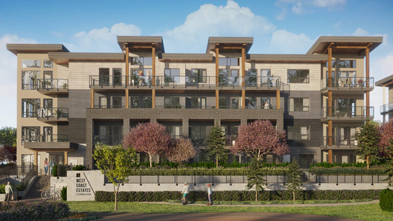 West Coast Estates condominiums by Executive Group Development, exterior rendering at 2008 Osprey Drive, Tsawwassen