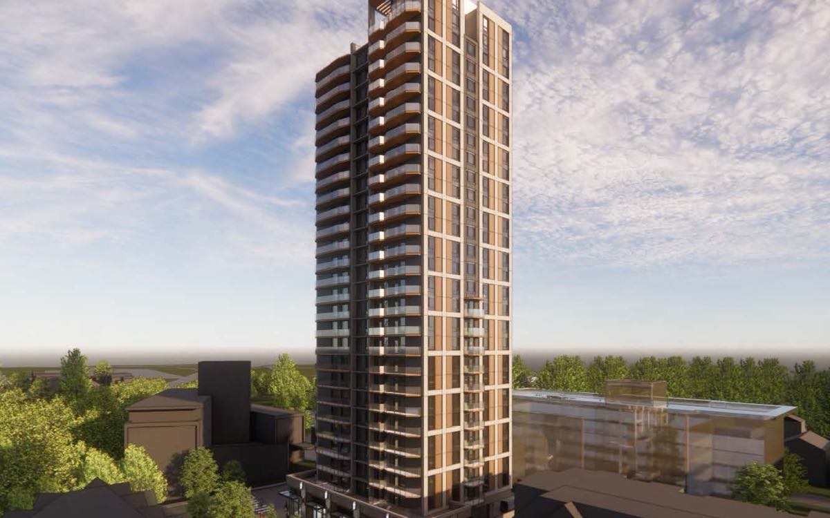 Rendering of 2611 Victoria Drive — 26 storeys, 250 rental homes, Cedar Cottage, Vancouver