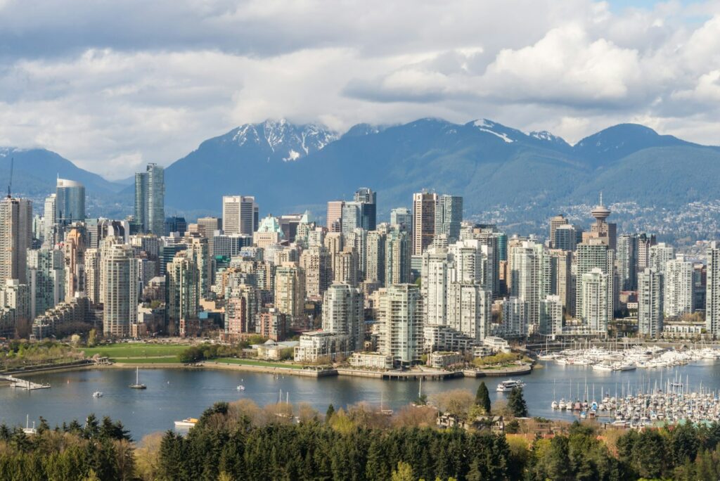 View across North Vancouver toward the North Shore mountains, illustrating Metro Vancouver presale condo supply