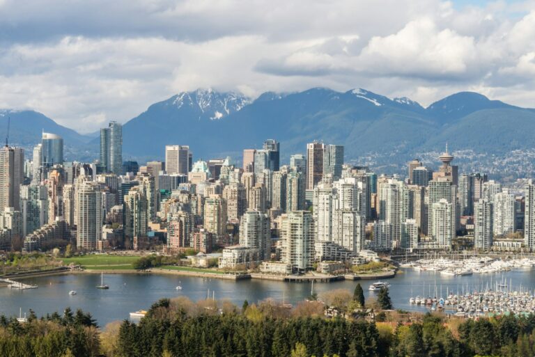 View across North Vancouver toward the North Shore mountains, illustrating Metro Vancouver presale condo supply